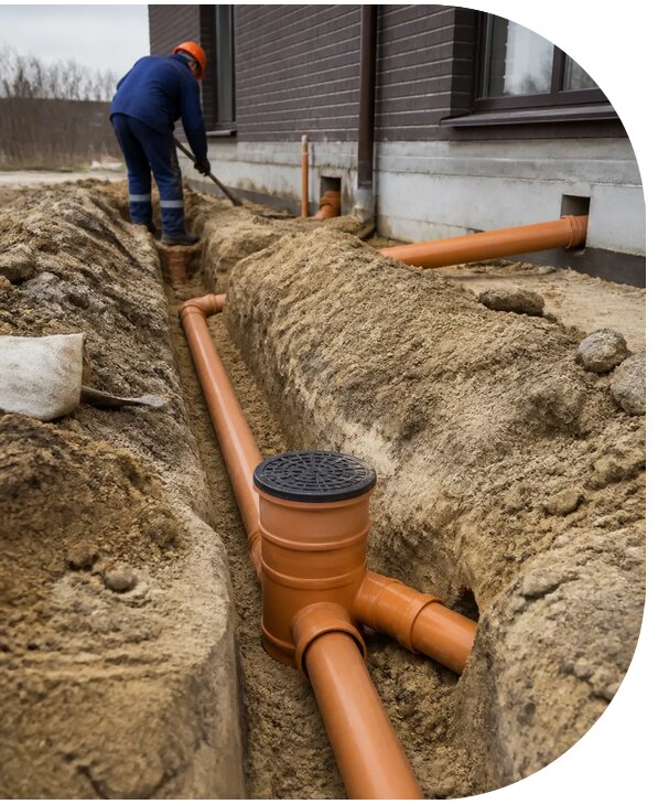 Монтаж хозяйственно-бытовой канализации для домов в Дагестанских Огнях
